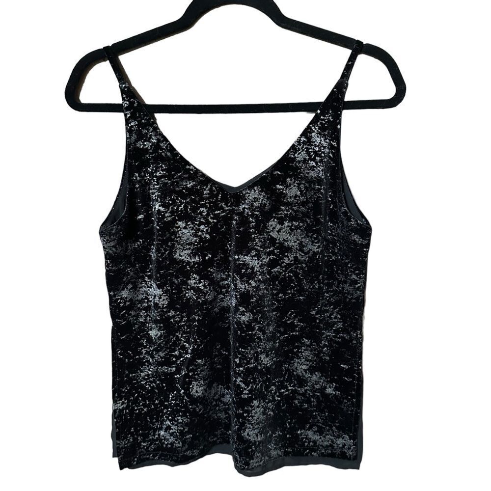 Romeo & Juliet Couture Black Crushed Velvet Cami Sz XS